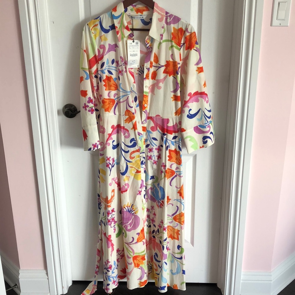 Zara colourful floral dress! Never worn